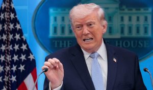 U.S. President Trump holds a press conference in the briefing room at the White House